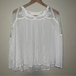 White Lace Detail Blouse